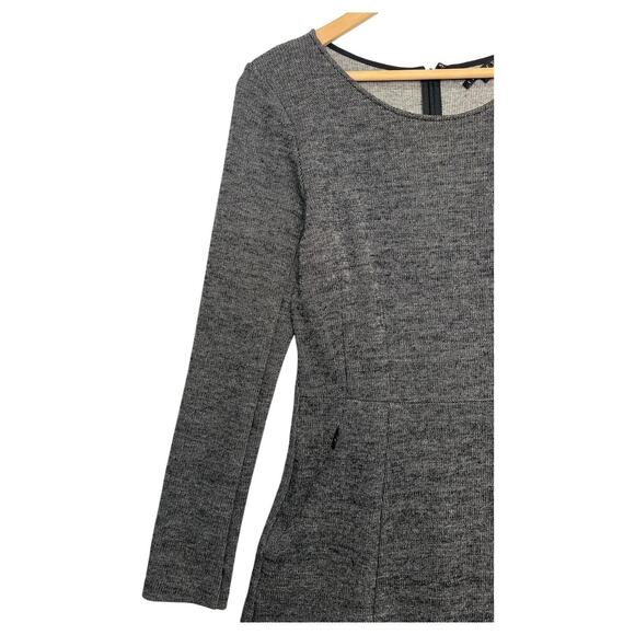 Theory Dress Womens 4 Gray Wool Long Sleeve Fit Flare Career Classic Minimalist - Picture 7 of 14